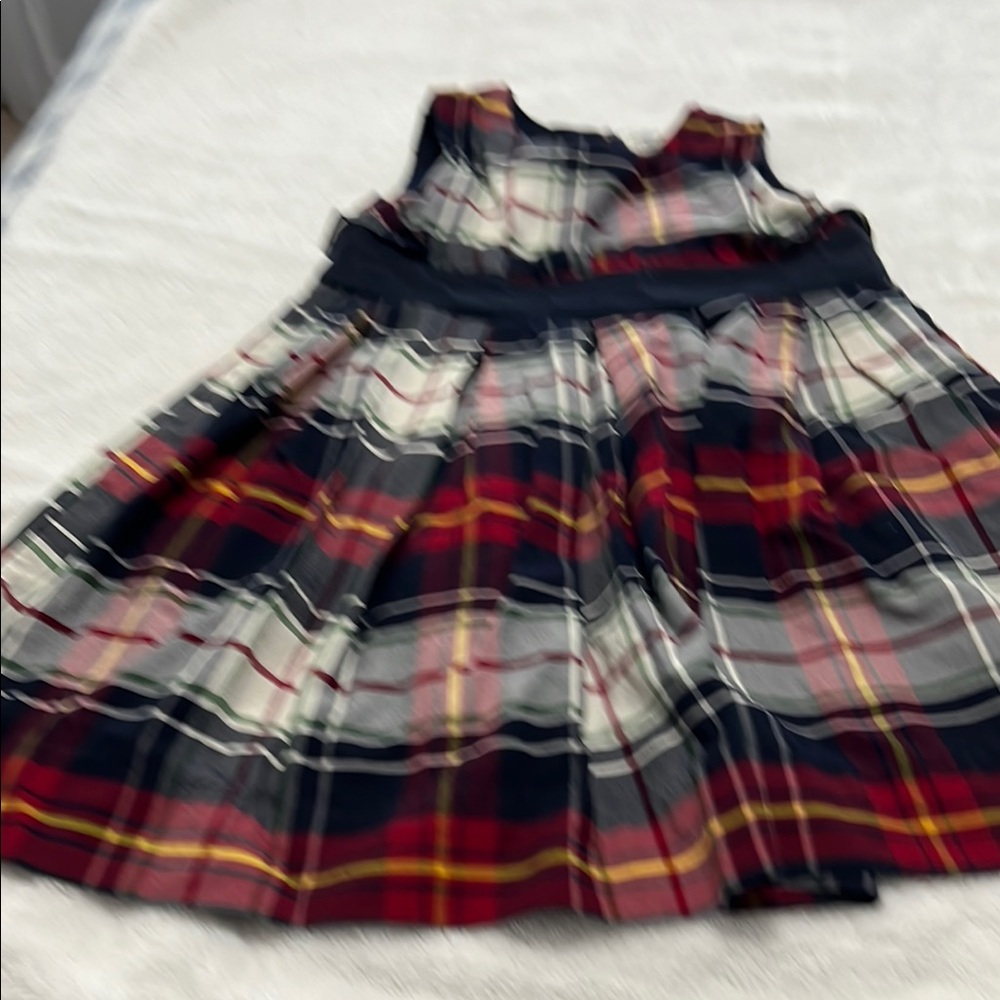 OshKosh B'gosh Blue and Red A-Line Pleated Dress